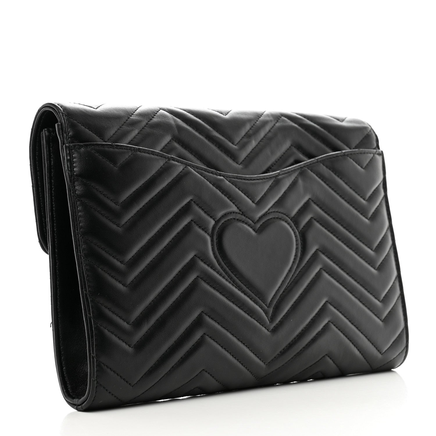 Gucci Calfskin Matelasse GG Marmont Clutch Black 3 of 10