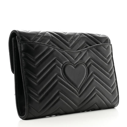 Gucci Calfskin Matelasse GG Marmont Clutch Black 3 of 10