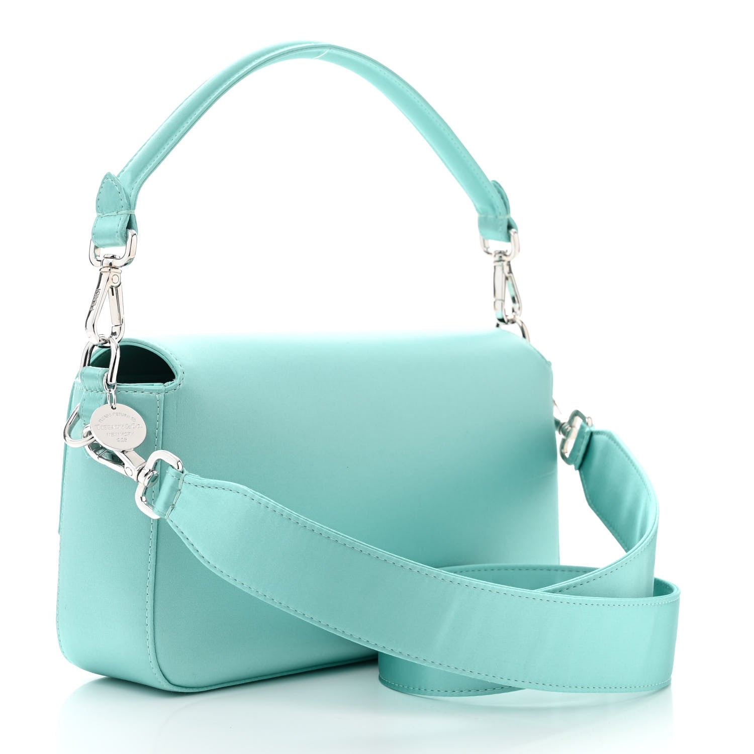 Fendi X TIFFANY Satin Nappa Silver Baguette Blue Tiffany Silver 3 of 12