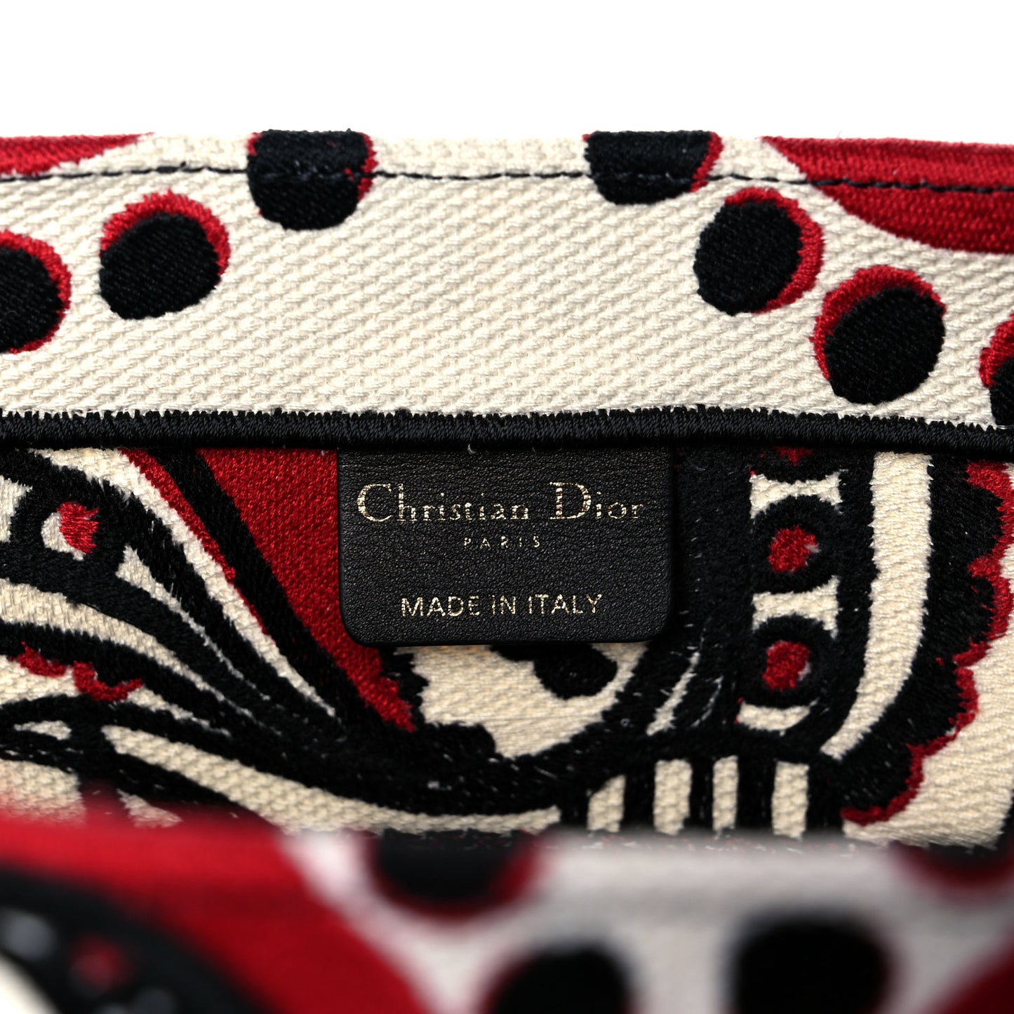 Canvas Embroidered Medium Cupidon Book Tote Latte Multicolor