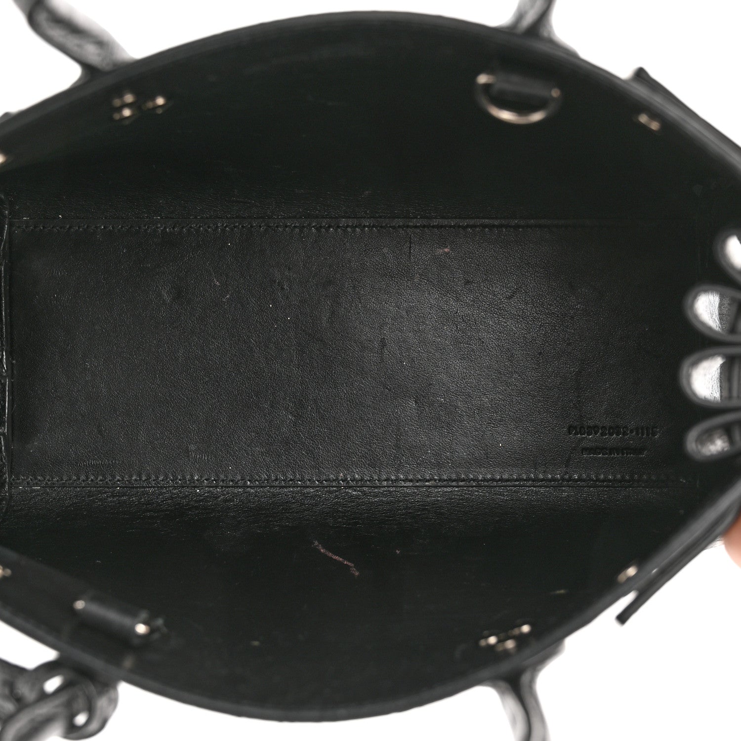 Saint Laurent Calfskin Crocodile Embossed Nano Sac De Jour Black 5 of 13