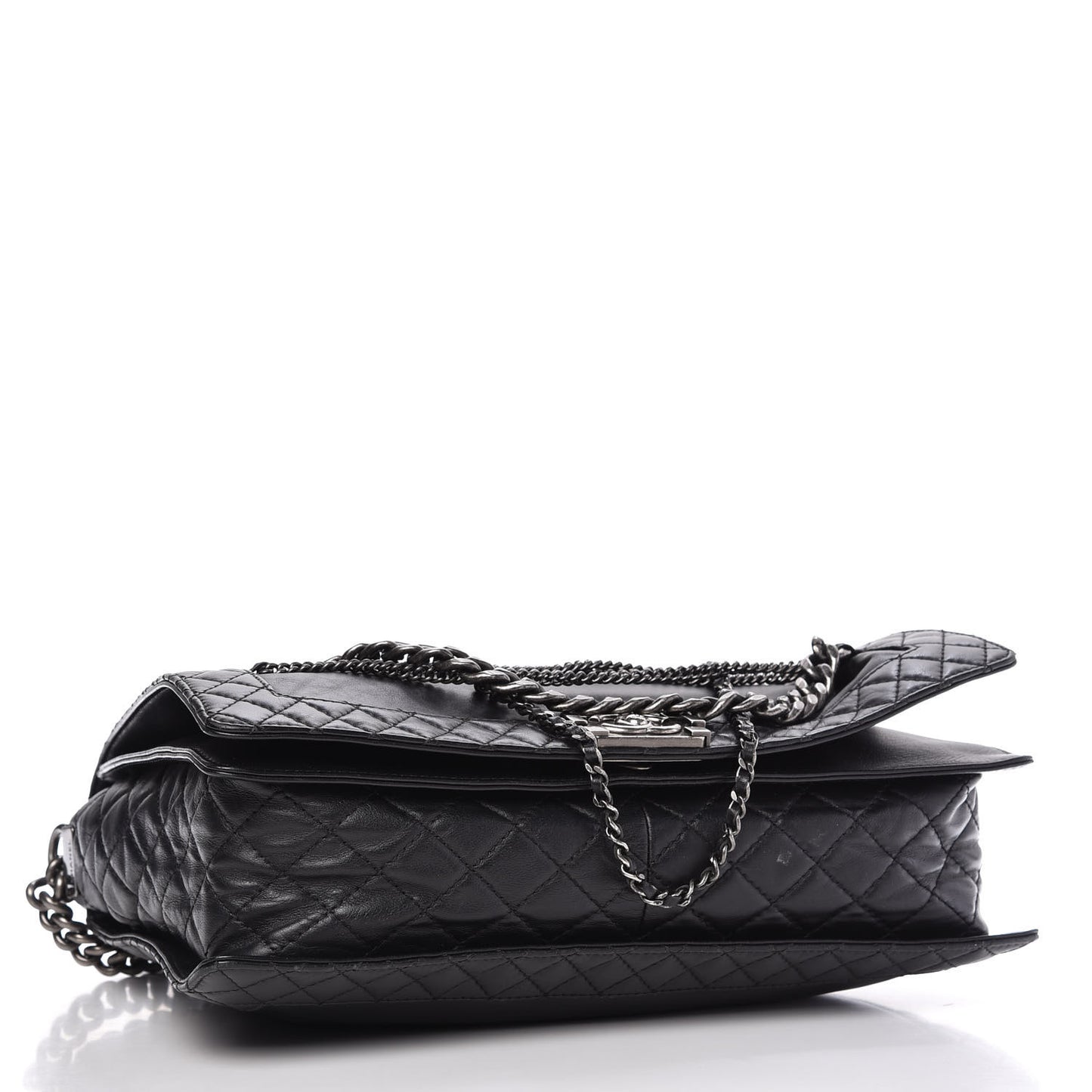 Calfskin Enchained XL Boy Flap Black