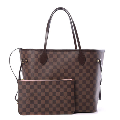 Louis Vuitton Damier Ebene Neo Neverfull MM Rose Ballerine 1 of 11
