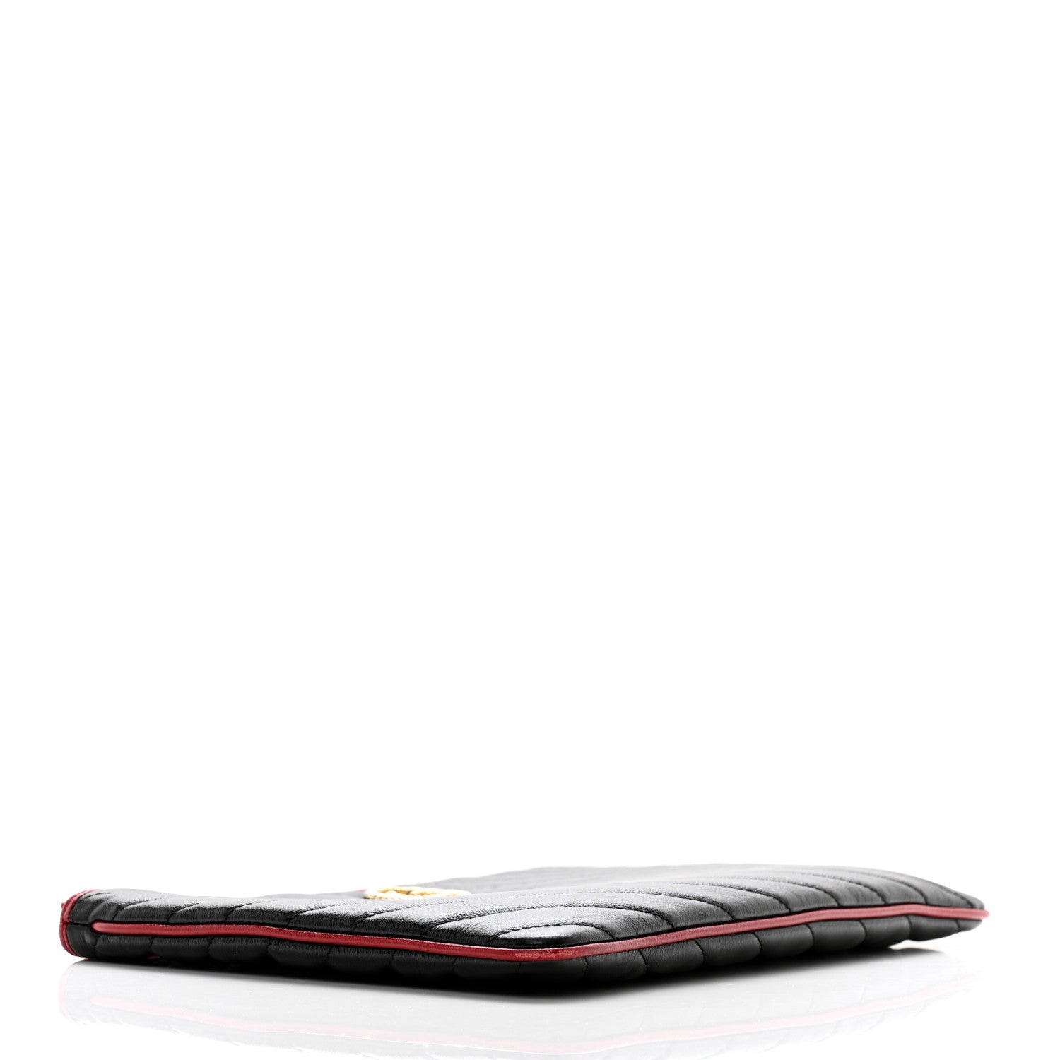 Gucci Azalea Calfskin Matelasse Diagonal Torchon GG Marmont Zip Pouch Black Romantic Cerise 4 of 11