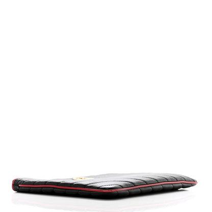 Gucci Azalea Calfskin Matelasse Diagonal Torchon GG Marmont Zip Pouch Black Romantic Cerise 4 of 11