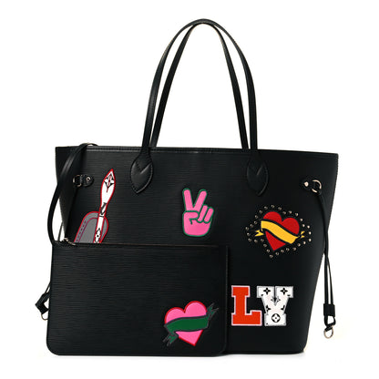 Louis Vuitton Epi Stickers Neverfull MM Black 1 of 8