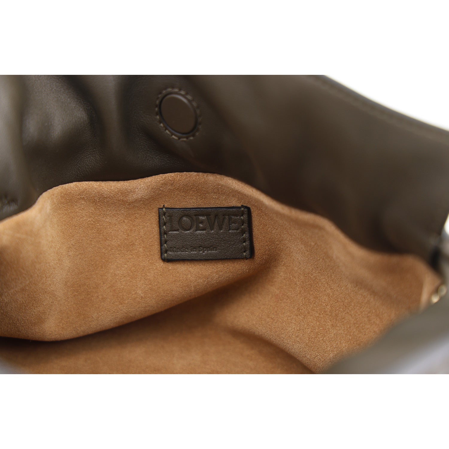 Loewe Calfskin Mini Flamenco Knot Clutch Dark Khaki 5 of 9
