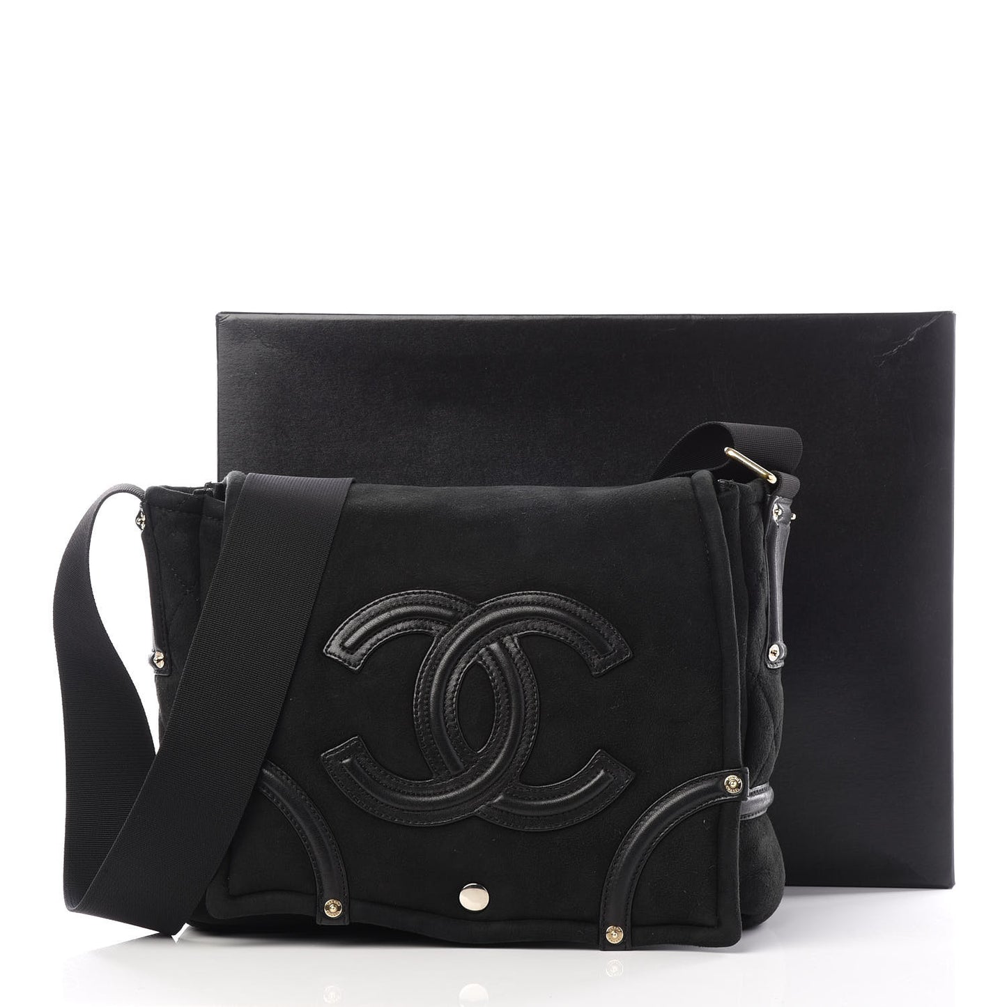 Suede Sparkling Winter Messenger Black