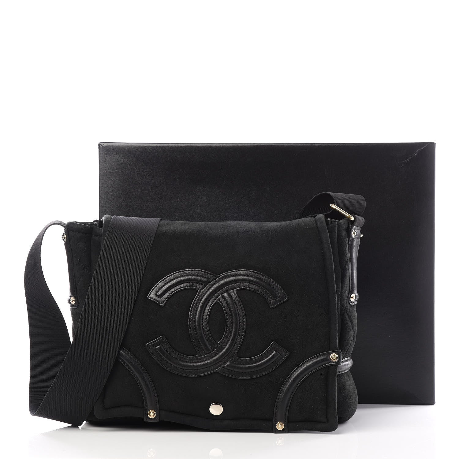 Chanel Suede Sparkling Winter Messenger Black 10 of 10