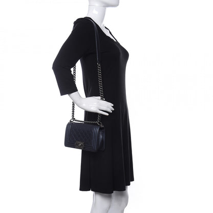 Chanel Iridescent Caviar Quilted Small Boy Flap Navy 2 of 11