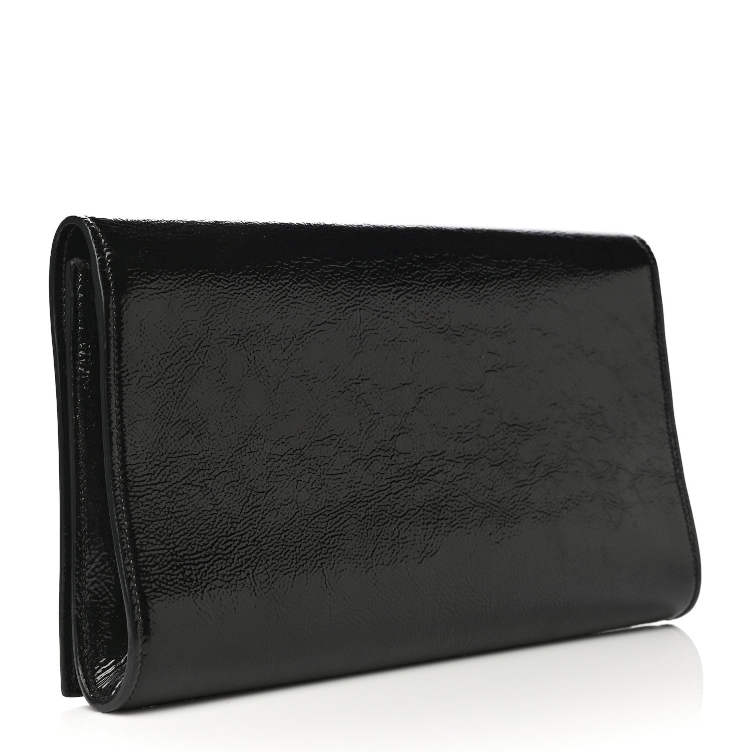Saint Laurent Textured Patent Monogram Large Belle De Jour Clutch Black 3 of 13