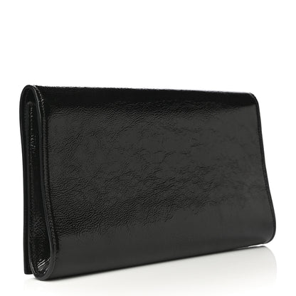 Saint Laurent Textured Patent Monogram Large Belle De Jour Clutch Black 3 of 13