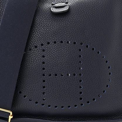 Hermes Taurillon Clemence Evelyne III PM Bleu Nuit 8 of 11