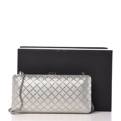 Chanel Iridescent Lambskin Crystal Quilted Clutch Silver 11 of 11