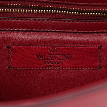 Valentino Garavani Vitello Embellished Small Glam Lock Rockstud Flap Dark Red 6 of 12