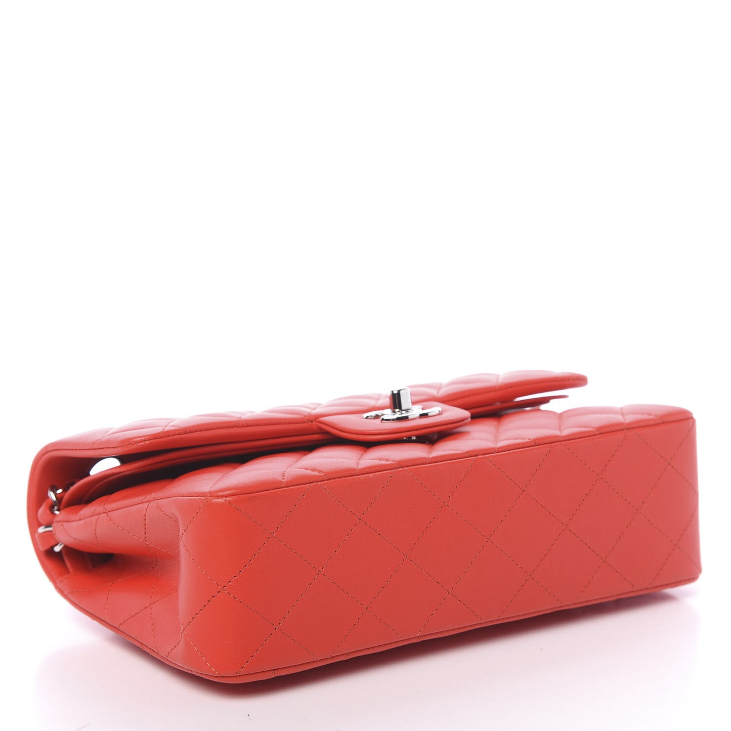 Lambskin Quilted Small Double Flap Red