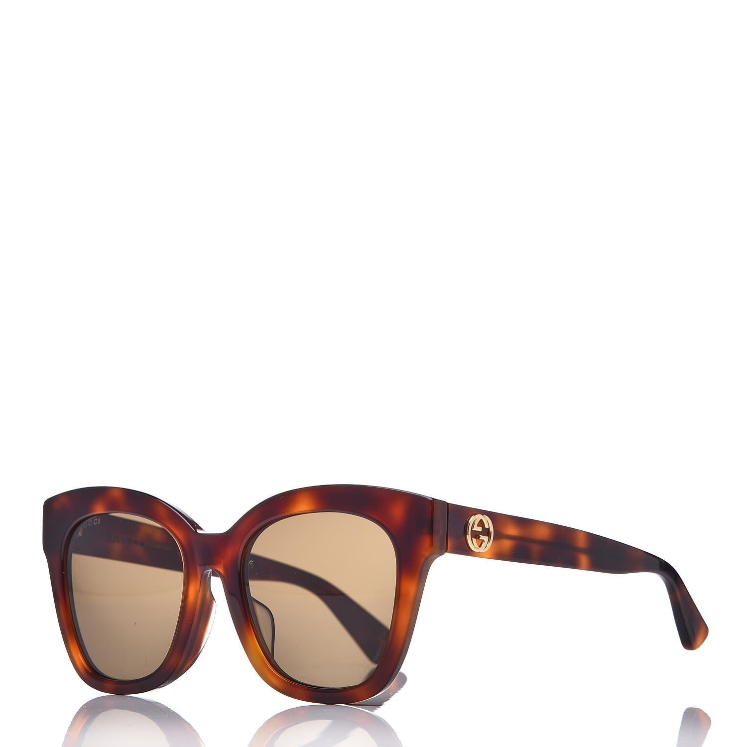 Gucci Acetate Square Frame Sunglasses GG0029SA Tortoise 1 of 7