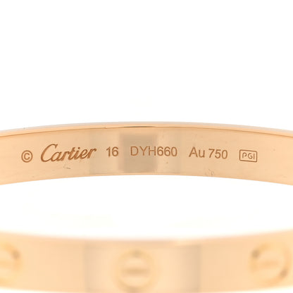 Cartier 18K Yellow Gold LOVE Bracelet 16 7 of 9
