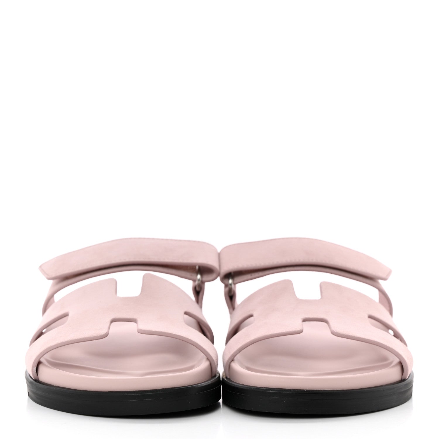 Hermes Suede Goatskin Womens Chypre Sandals 36 Rose Porcelaine 2 of 12