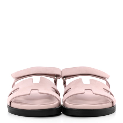 Hermes Suede Goatskin Womens Chypre Sandals 36 Rose Porcelaine 2 of 12