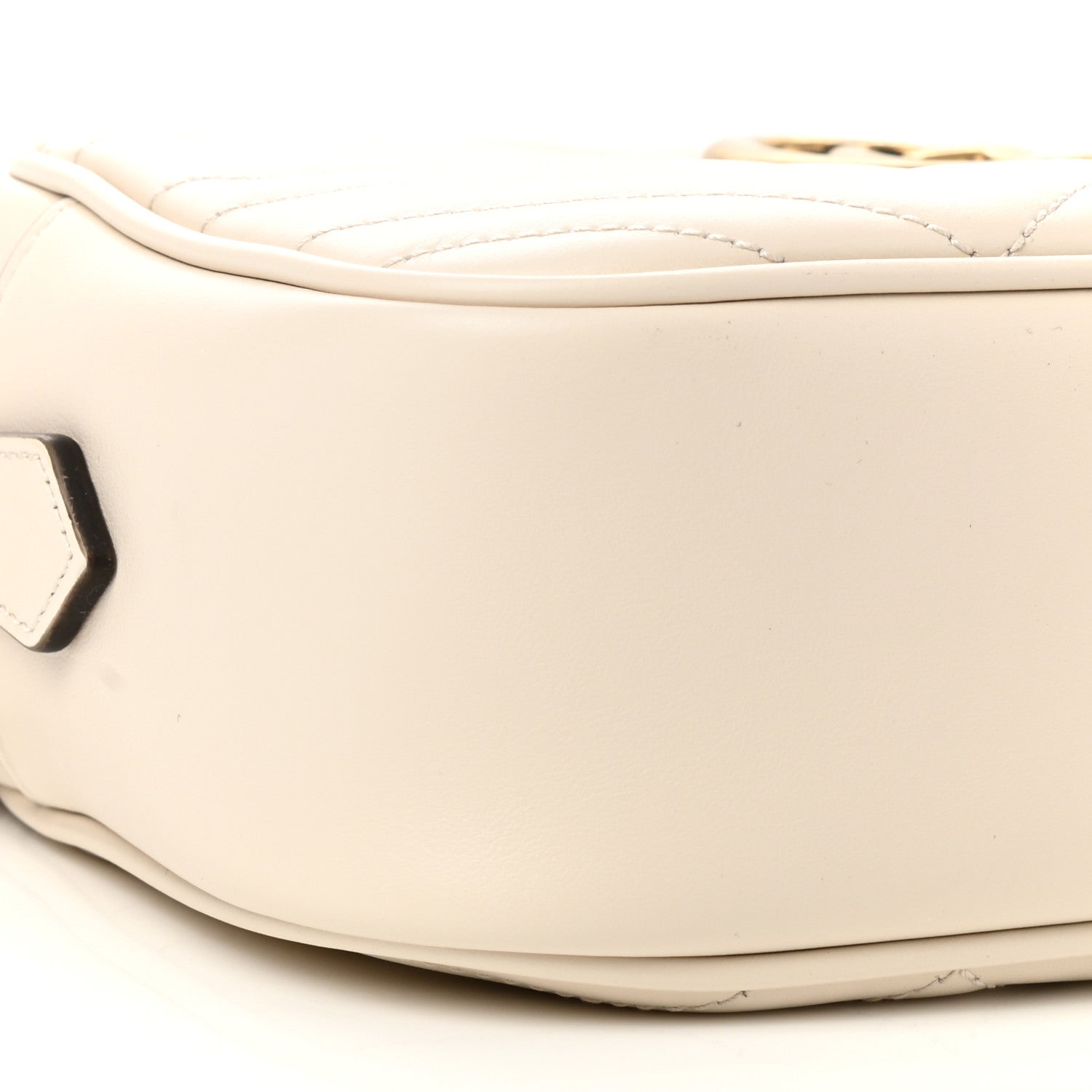 Gucci Calfskin Matelasse Small GG Marmont Chain Shoulder Bag White 9 of 10
