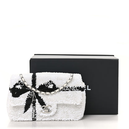Chanel Sequin Ribbon Mini Rectangular Flap White Black 11 of 11