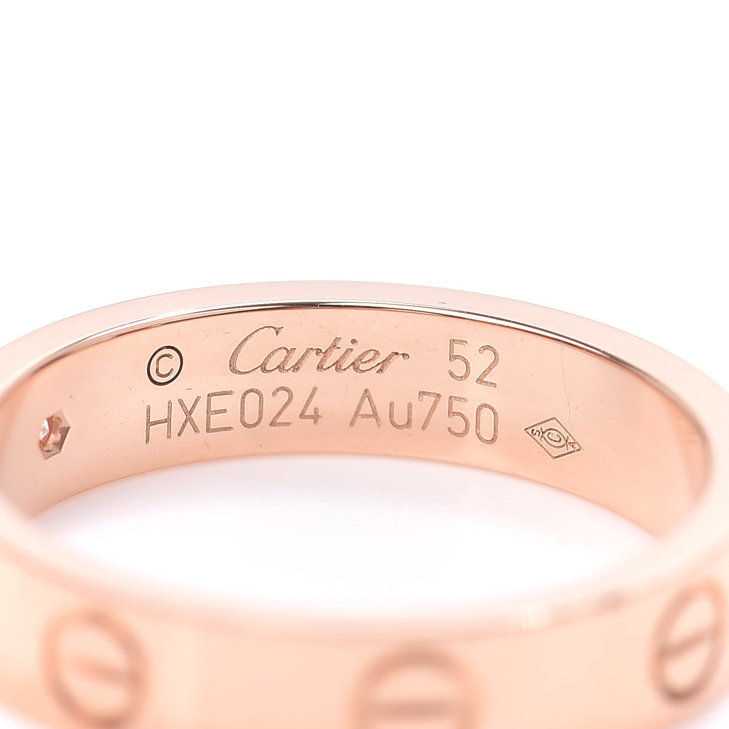 18K Pink Gold Diamond 4mm LOVE Wedding Band Ring 52 6