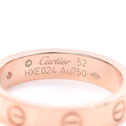 Cartier 18K Pink Gold Diamond 4mm LOVE Wedding Band Ring 52 6 4 of 5