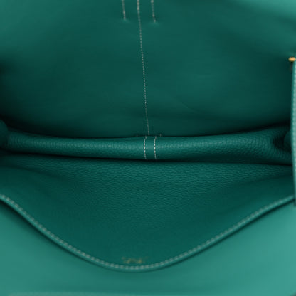Hermes Taurillon Clemence Halzan 31 GM Vert Verone 5 of 10