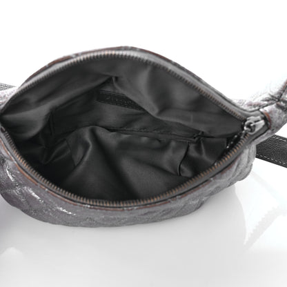 Chanel Metallic Goatskin Quilted Banane Waist Bag Fanny Pack Silver 5 of 8