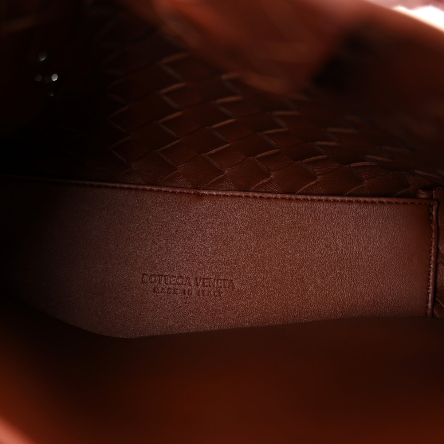 Nappa Intrecciato Small Andiamo Shoulder Bag Sapele Sapele