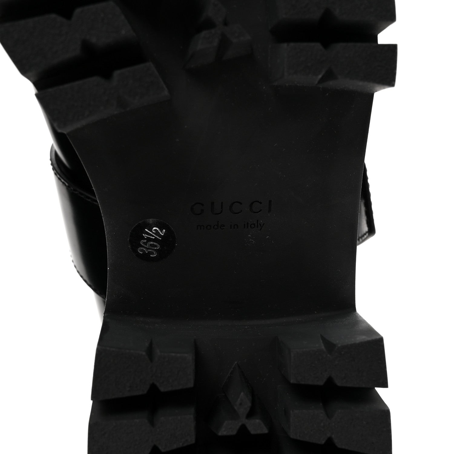 Gucci Calfskin Womens Horsebit Platform Chunky Lug Sole Mary Jane 40mm Loafers 36.5 Black 7 of 10