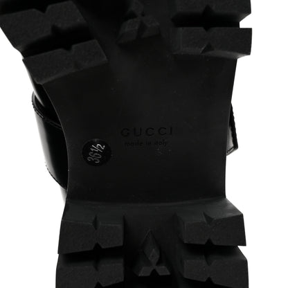 Gucci Calfskin Womens Horsebit Platform Chunky Lug Sole Mary Jane 40mm Loafers 36.5 Black 7 of 10