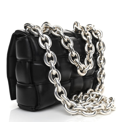 Bottega Veneta Lambskin Maxi Intreccio Padded Chain Cassette Crossbody Bag Black 3 of 9
