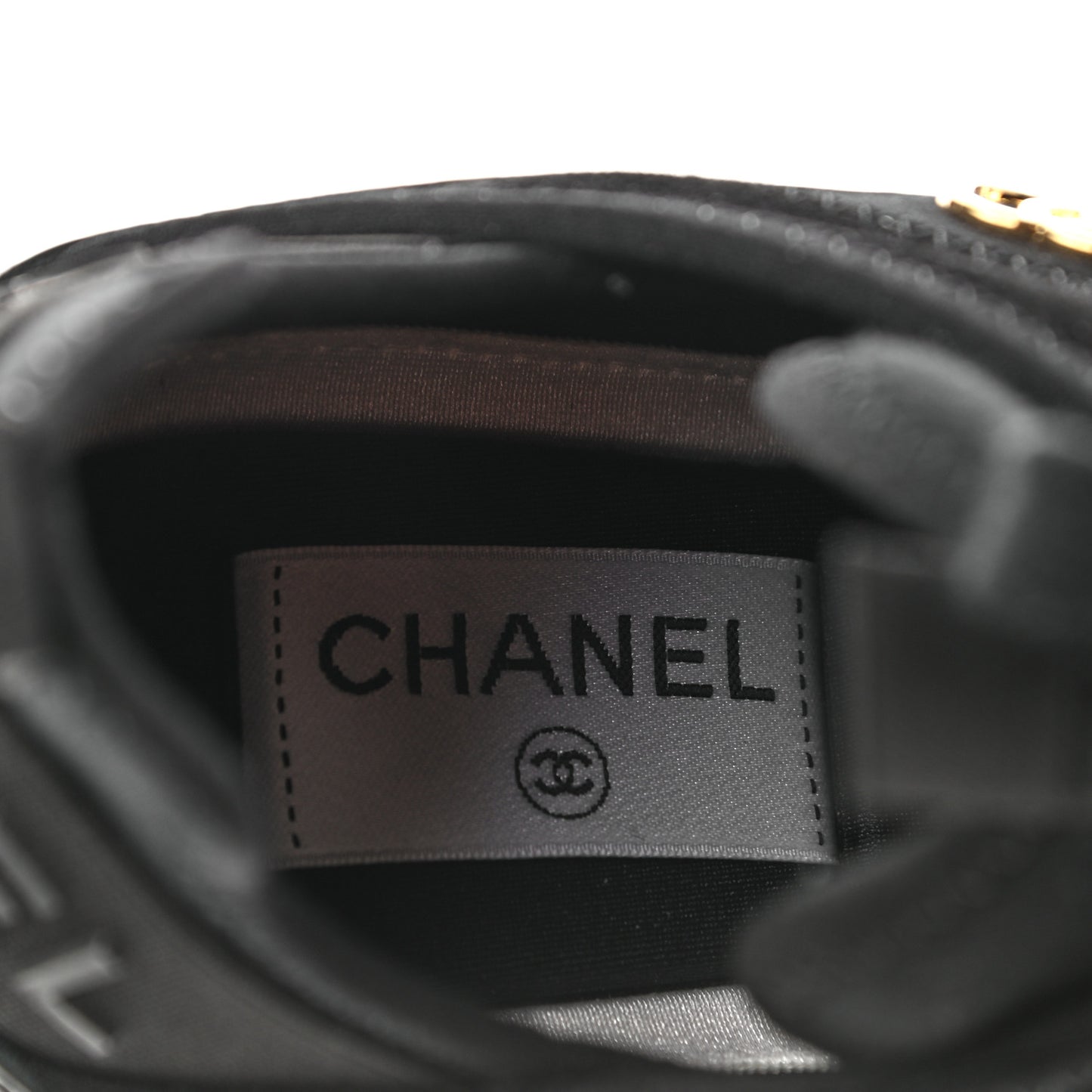 Velvet Calfskin Mixed Fibers CC Sneakers 36.5 Black