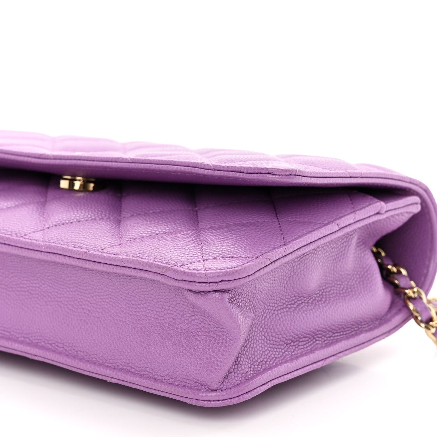 Caviar Quilted Wallet On Chain WOC Purple