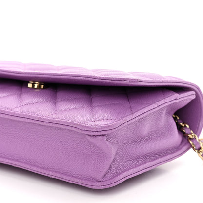 Chanel Caviar Quilted Wallet On Chain WOC Purple 10 of 10
