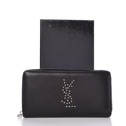 Saint Laurent Calfskin Studded Belle de Jour Long Wallet Black 10 of 10