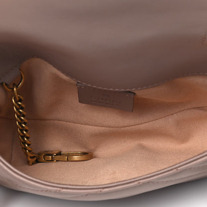 Gucci Calfskin Matelasse Super Mini GG Marmont Shoulder Bag Porcelain Rose 4 of 4