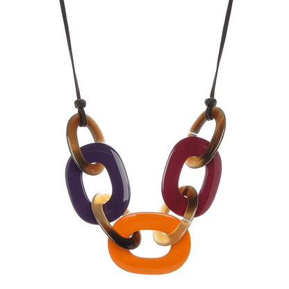 Hermes Lacquered Wood Buffalo Horn Karamba Necklace 1 of 5