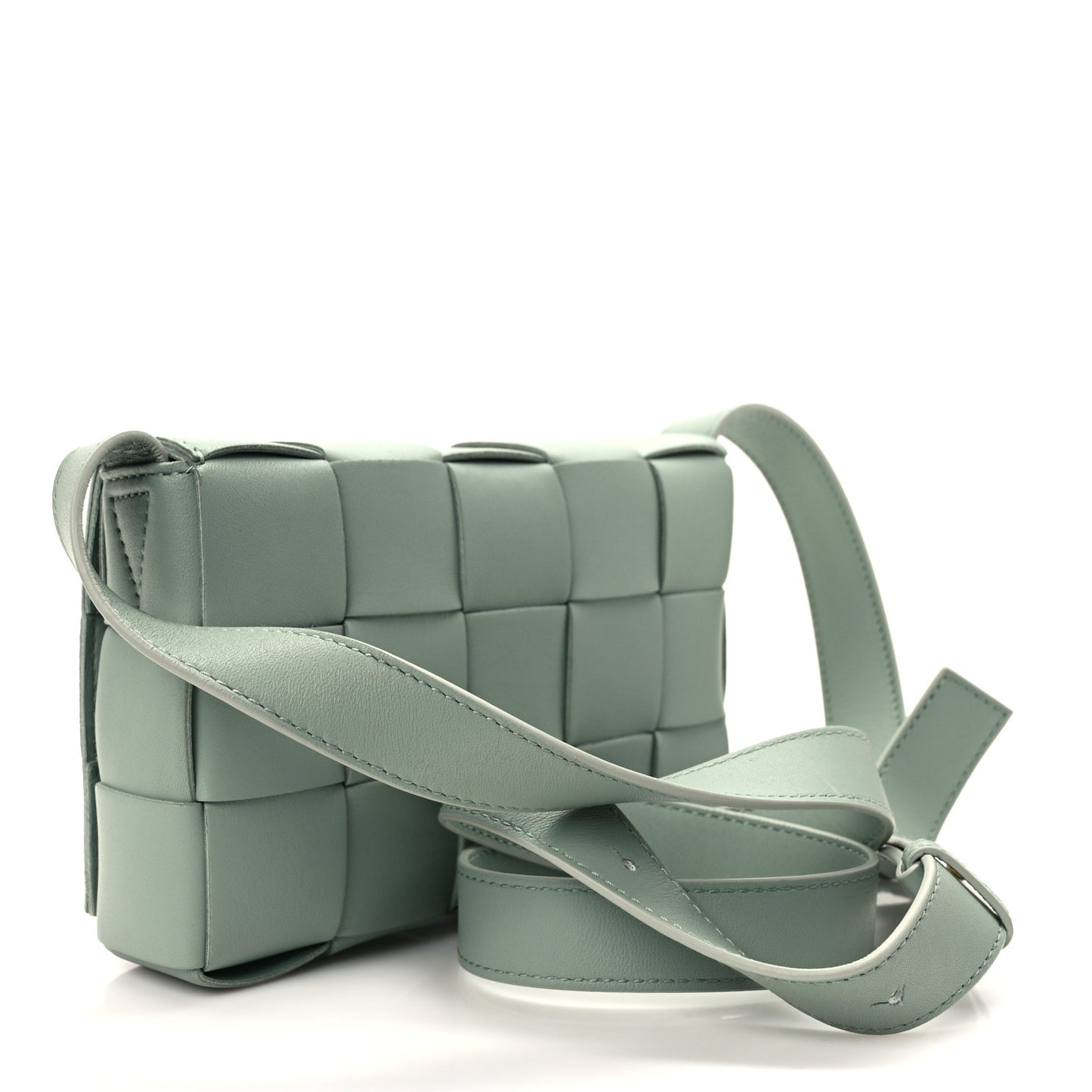 Lambskin Maxi Intreccio Small Cassette Crossbody Bag New Sauge