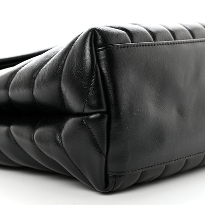Saint Laurent Calfskin Y Quilted Monogram Medium Loulou Chain Satchel Black 10 of 11