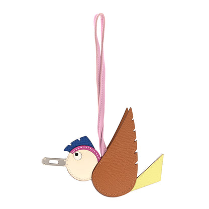 Hermes Epsom Swift Chevre Mysore Birdy Bag Charm Mauve Sylvestre Magnolia Jaune Bourgeon Gold Craie 1 of 4