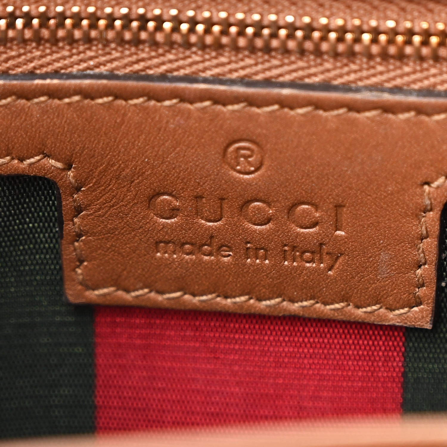 Gucci GG Supreme Monogram Textured Calfskin Emblem Super Mini Shoulder Bag Beige Dark Brown 6 of 12