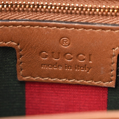 Gucci GG Supreme Monogram Textured Calfskin Emblem Super Mini Shoulder Bag Beige Dark Brown 6 of 12