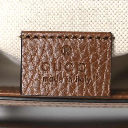 Gucci New Denim GG Monogram Dollar Calfskin Web Mini Horsebit 1955 Shoulder Bag Blue Tea Cuir Epilog 6 of 11