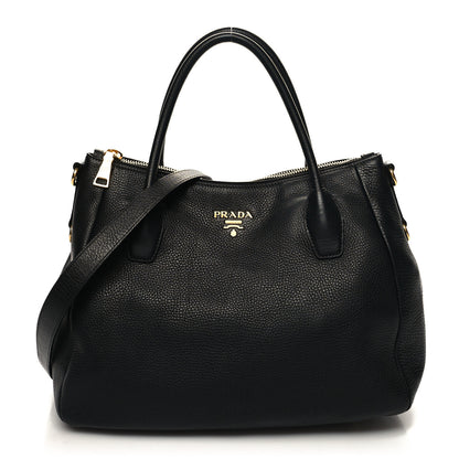 Prada Vitello Daino Tote Black 1 of 11