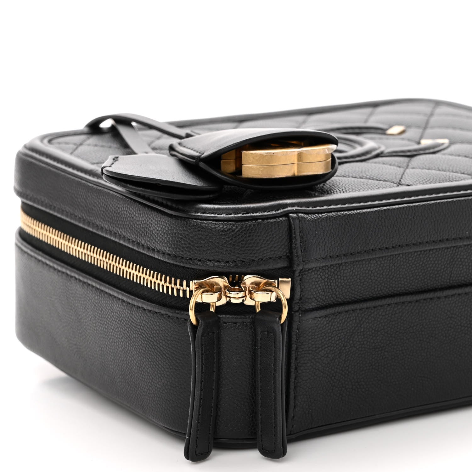 Chanel Caviar Quilted Medium CC Filigree Vanity Case Black 9 of 10
