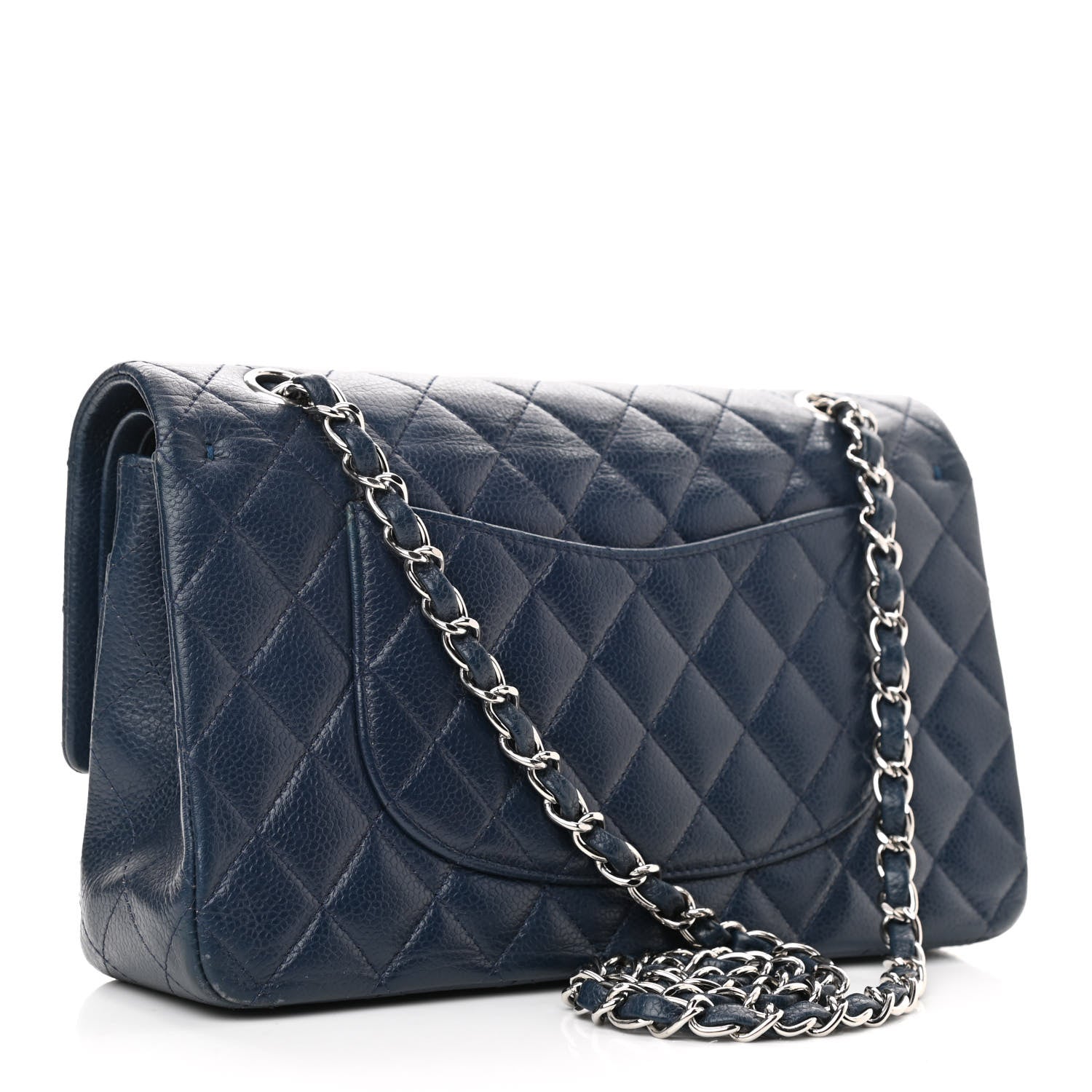 Chanel Caviar Quilted Medium Double Flap Navy 3 of 13