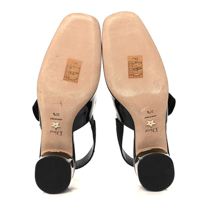 Christian Dior Patent Miss Dior Slingback Pumps 37.5 Black 6 of 9